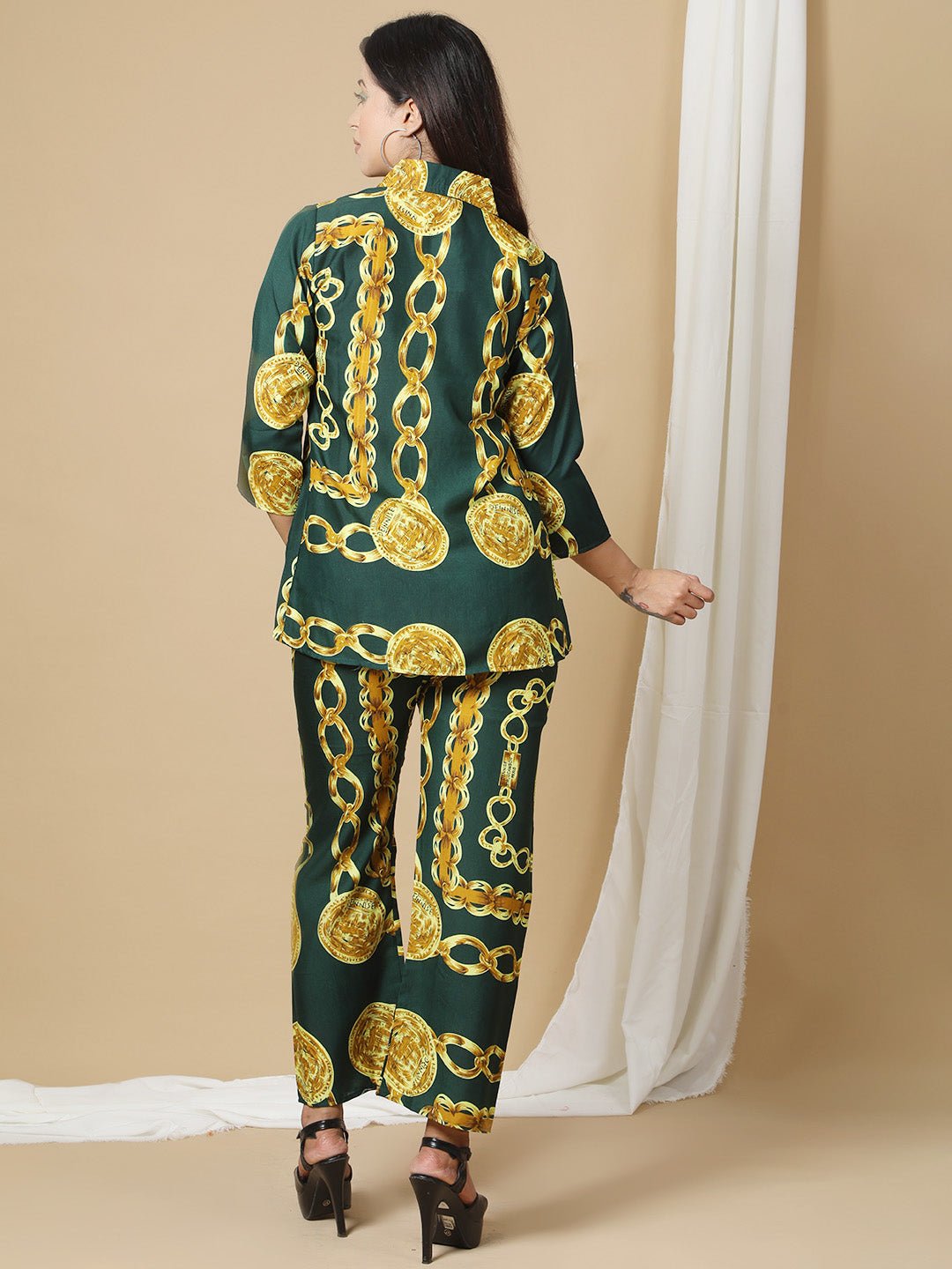 Green Printed Co-ord Set for Women RBF23